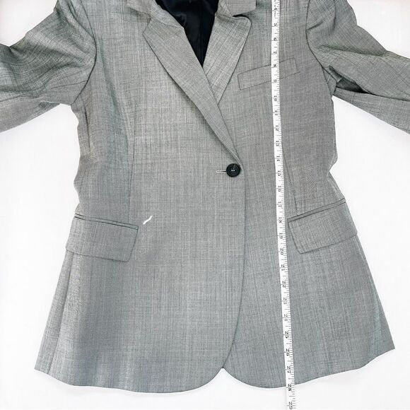 Nili Lotan Gray Classon Sharkskin Single Breasted Wool Jacket Blazer Sz 6 - Picture 10 of 13